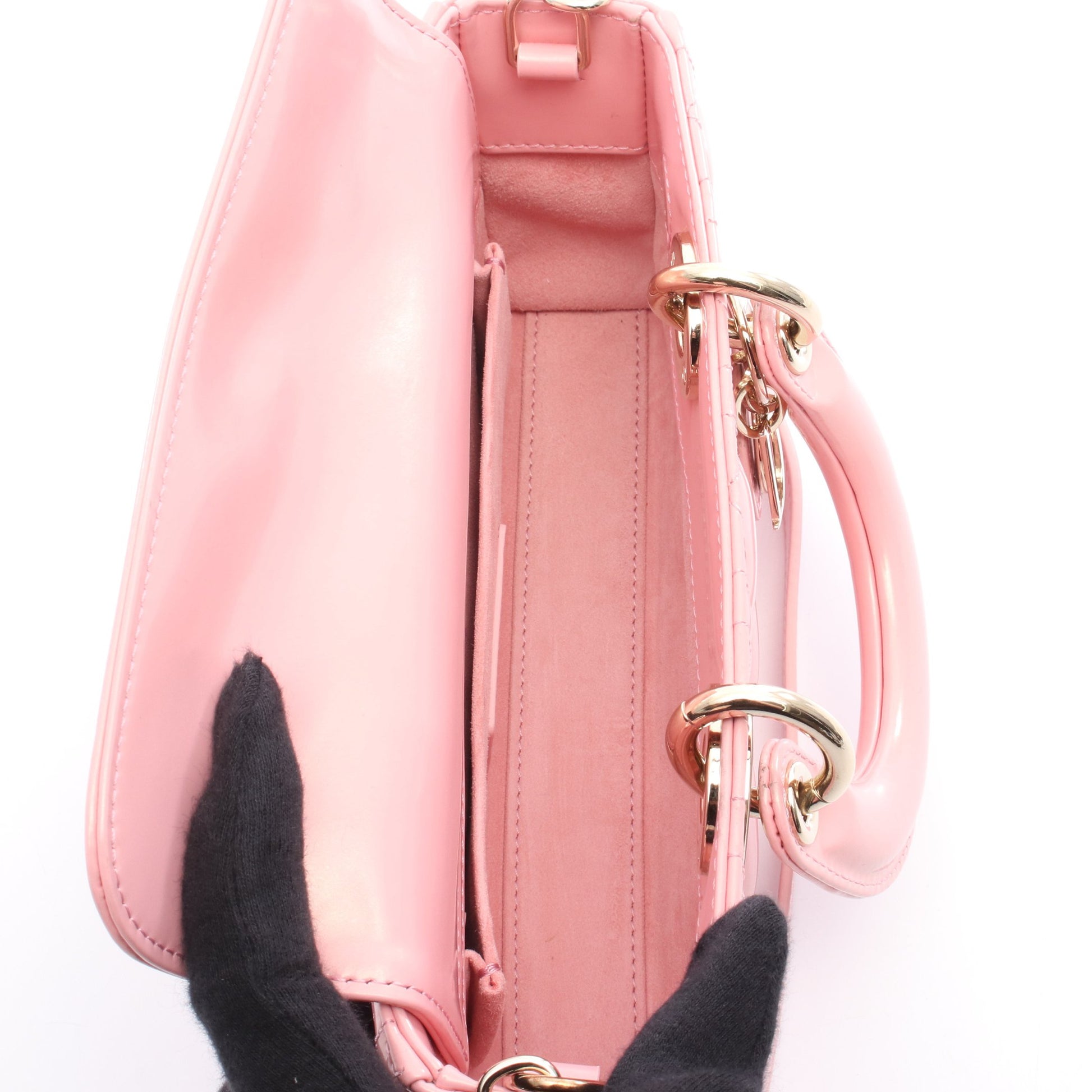 Lady D-Joy スモール カナージュ ハンドバッグ レザー ピンク 3WAY クリスチャンディオール バッグ Christian Dior