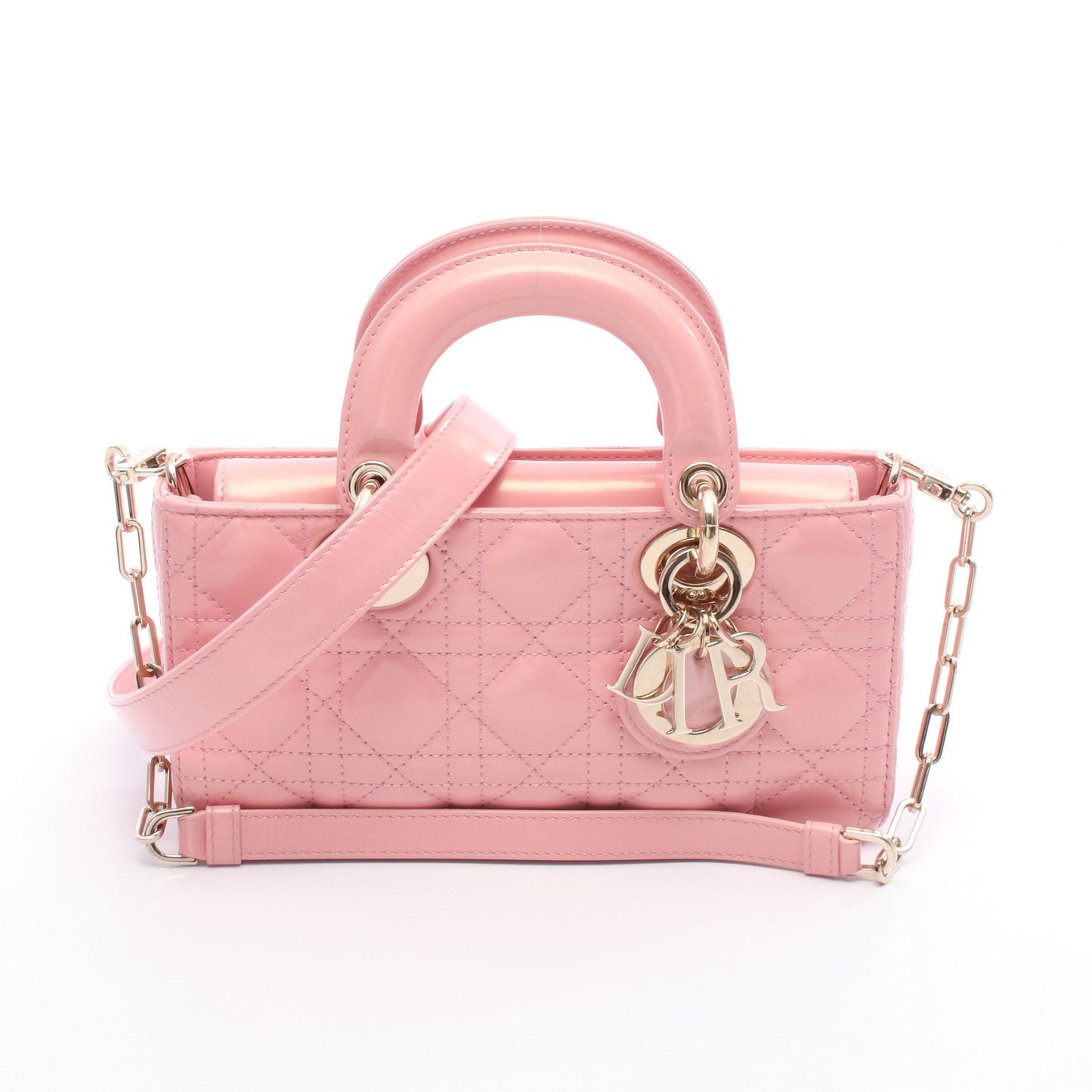 Lady D-Joy スモール カナージュ ハンドバッグ レザー ピンク 3WAY クリスチャンディオール バッグ Christian Dior