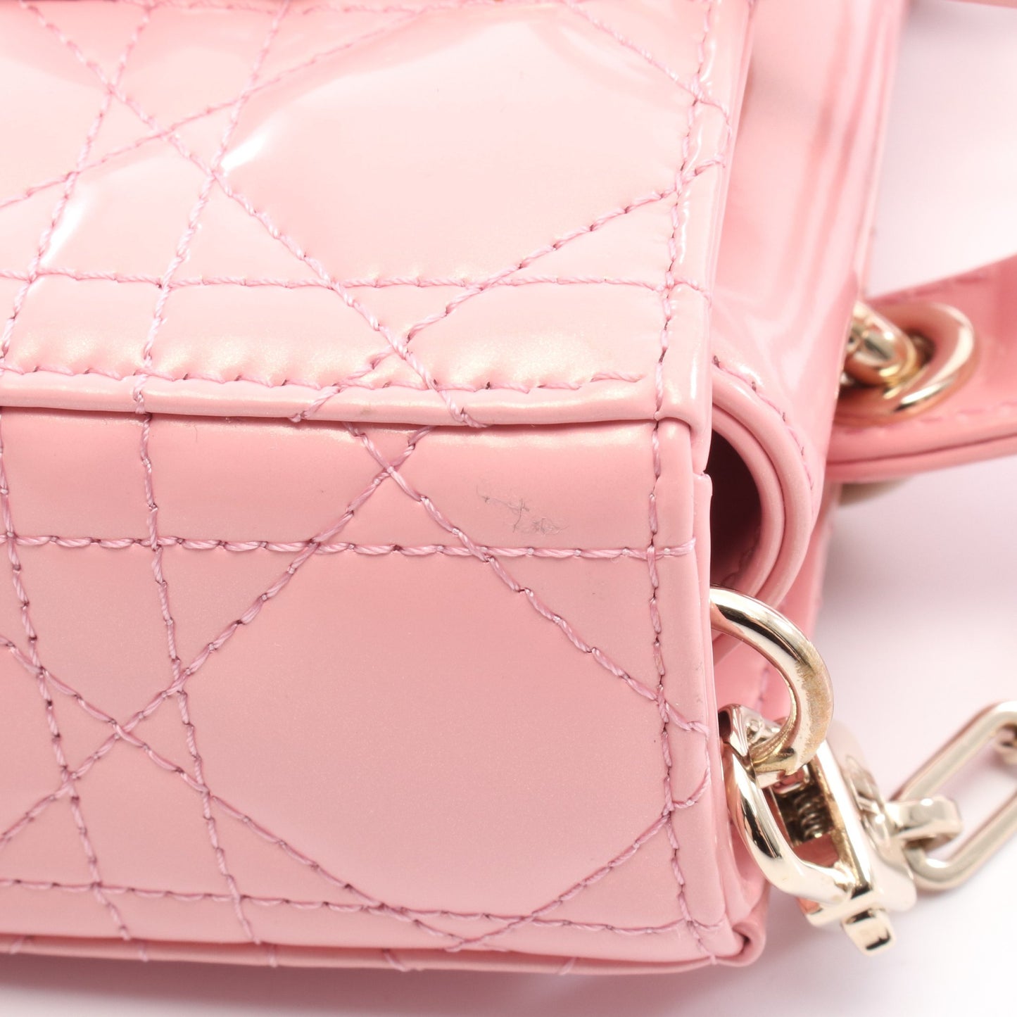 Lady D-Joy スモール カナージュ ハンドバッグ レザー ピンク 3WAY クリスチャンディオール バッグ Christian Dior
