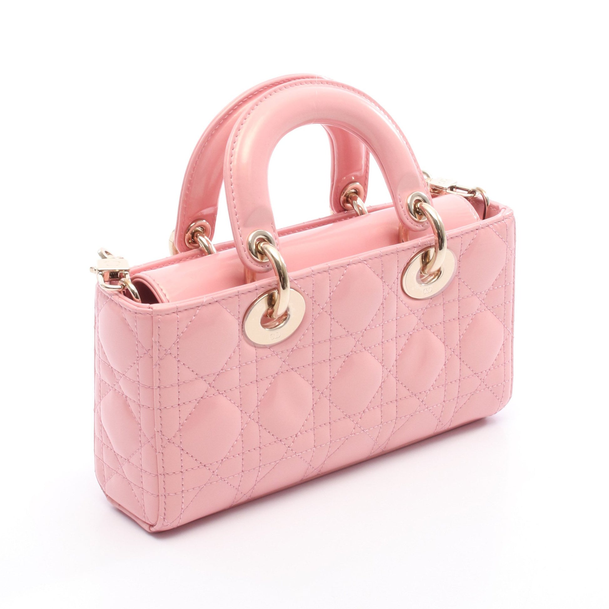 Lady D-Joy スモール カナージュ ハンドバッグ レザー ピンク 3WAY クリスチャンディオール バッグ Christian Dior