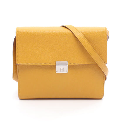 クリック16 サン ショルダーバッグ シェーブル イエロー シルバー金具 C刻印 エルメス バッグ HERMES