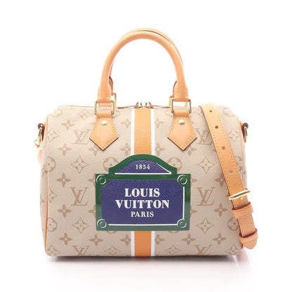 スピーディ バンドリエール25 モノパナム ハンドバッグ PVC レザー ベージュ 2WAY ルイヴィトン バッグ LOUIS VUITTON