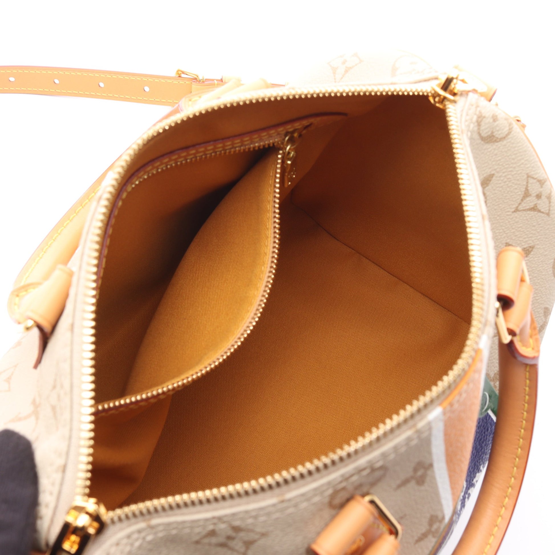 スピーディ バンドリエール25 モノパナム ハンドバッグ PVC レザー ベージュ 2WAY ルイヴィトン バッグ LOUIS VUITTON