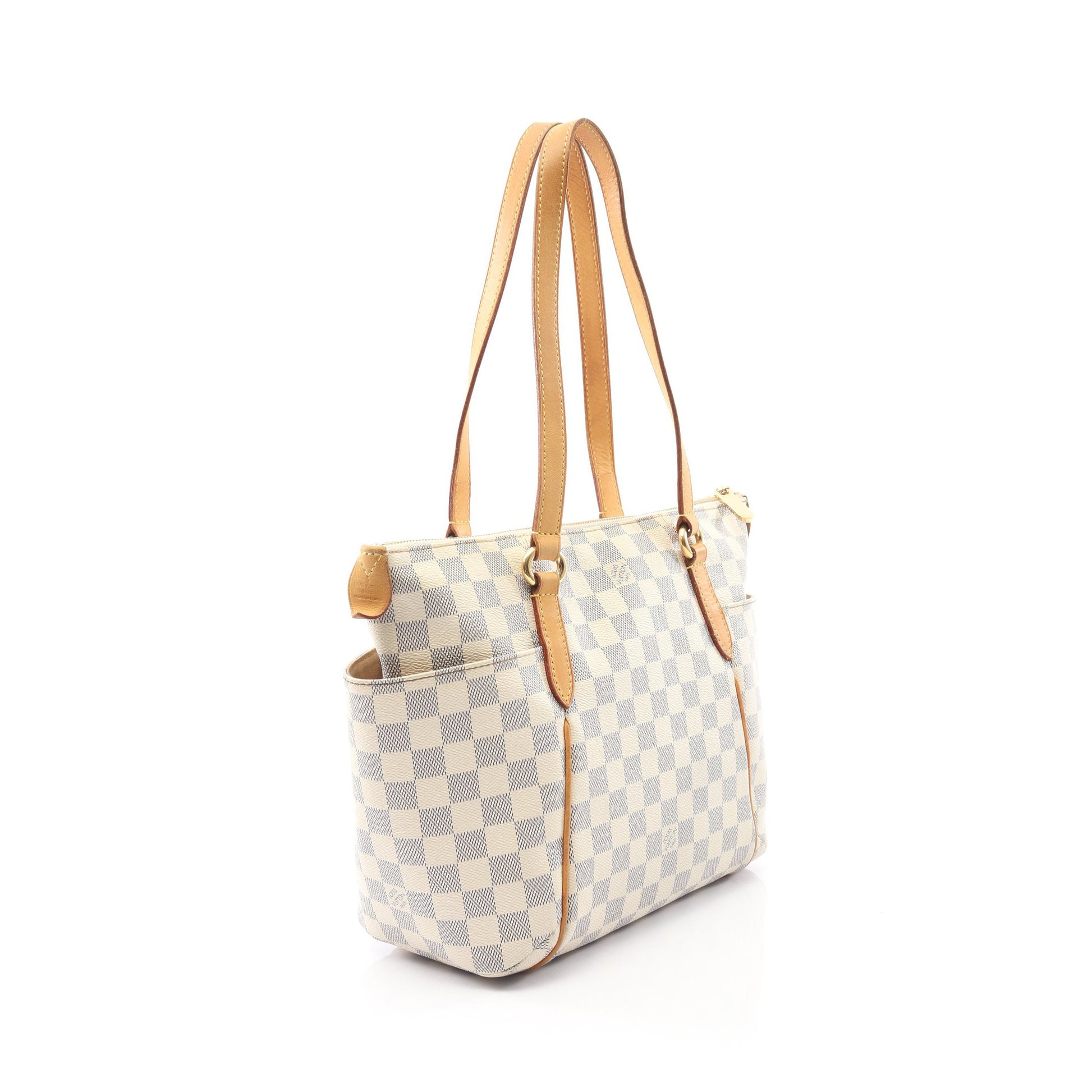 トータリーPM ダミエアズール ショルダーバッグ トートバッグ PVC レザー ホワイト ルイヴィトン バッグ LOUIS VUITTON