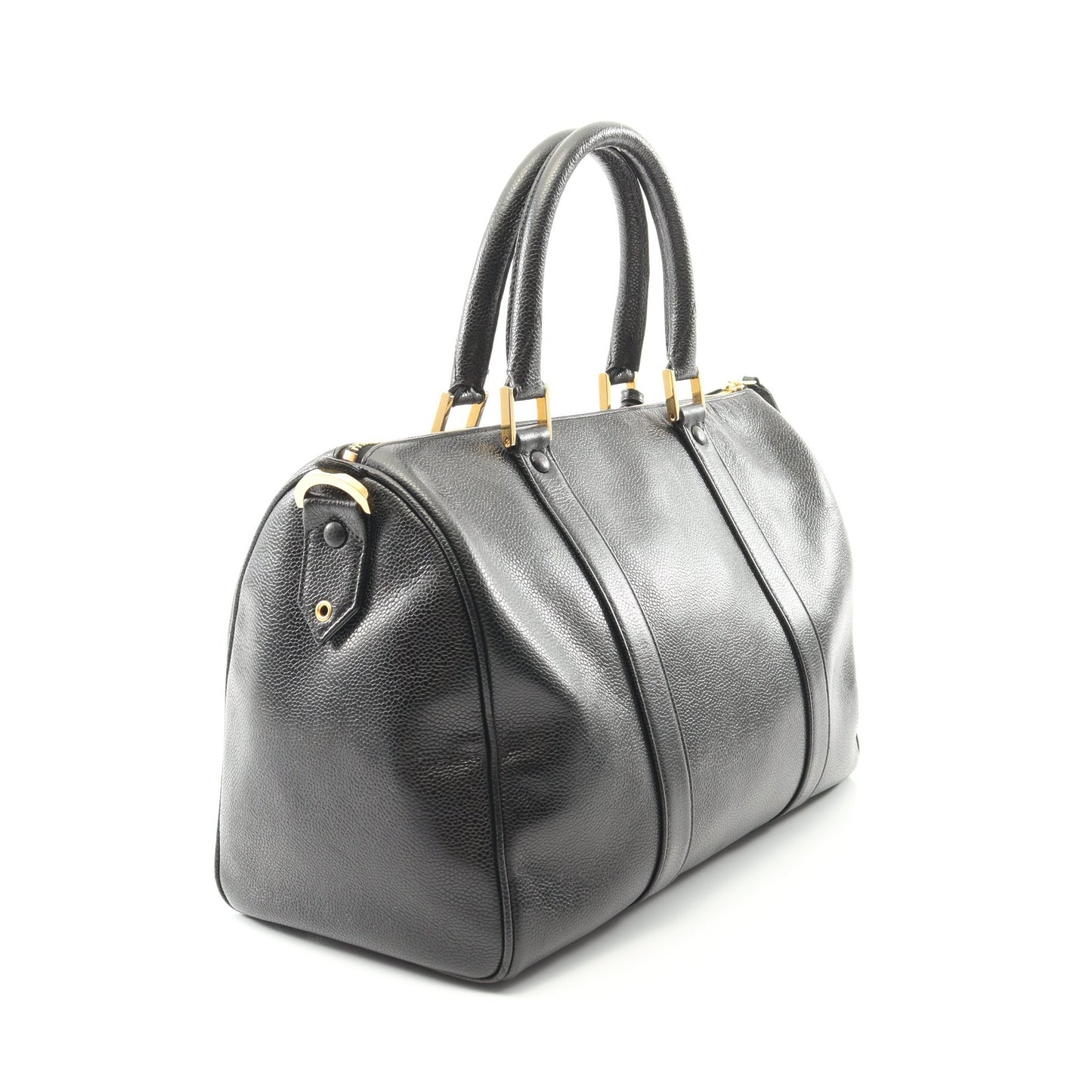 デカココマーク ハンドバッグ ミニボストンバッグ キャビアスキン ブラック ゴールド金具 2WAY シャネル バッグ CHANEL