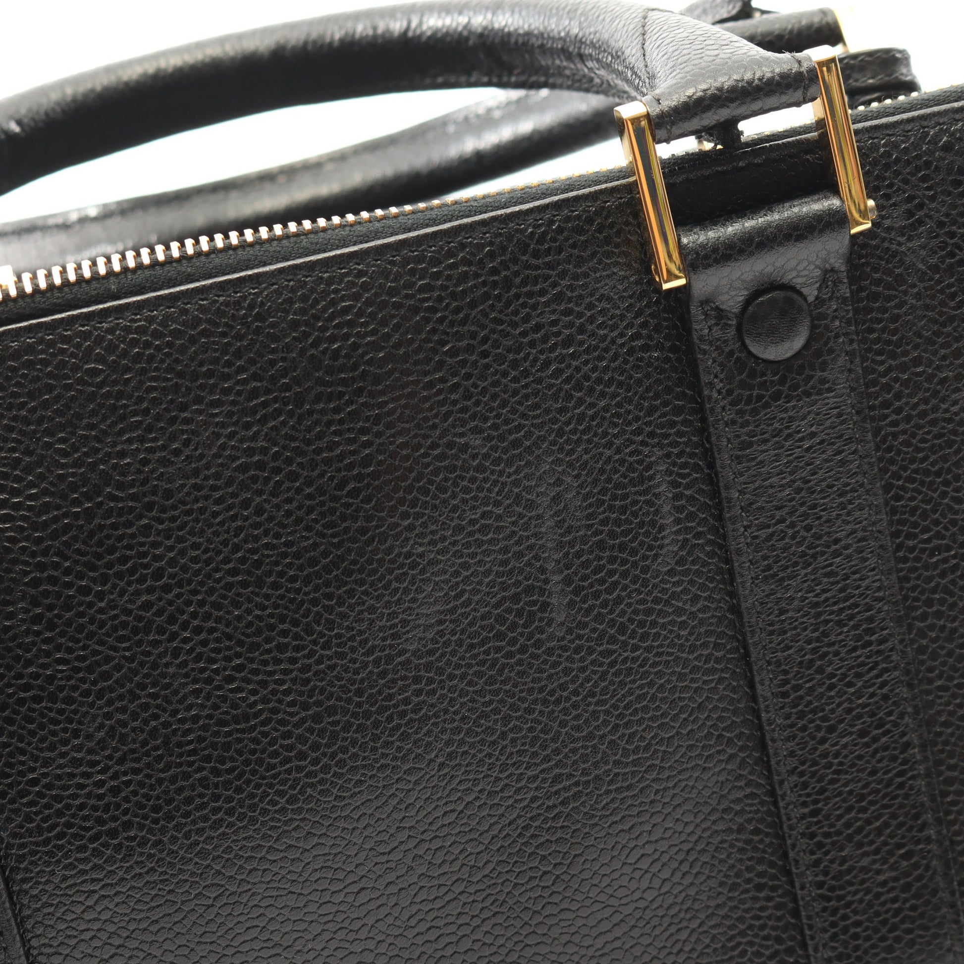 デカココマーク ハンドバッグ ミニボストンバッグ キャビアスキン ブラック ゴールド金具 2WAY シャネル バッグ CHANEL