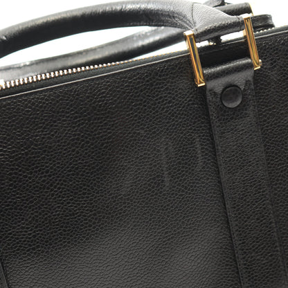 デカココマーク ハンドバッグ ミニボストンバッグ キャビアスキン ブラック ゴールド金具 2WAY シャネル バッグ CHANEL