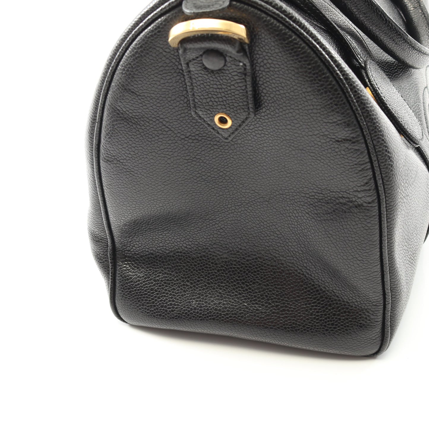 デカココマーク ハンドバッグ ミニボストンバッグ キャビアスキン ブラック ゴールド金具 2WAY シャネル バッグ CHANEL