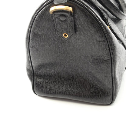 デカココマーク ハンドバッグ ミニボストンバッグ キャビアスキン ブラック ゴールド金具 2WAY シャネル バッグ CHANEL