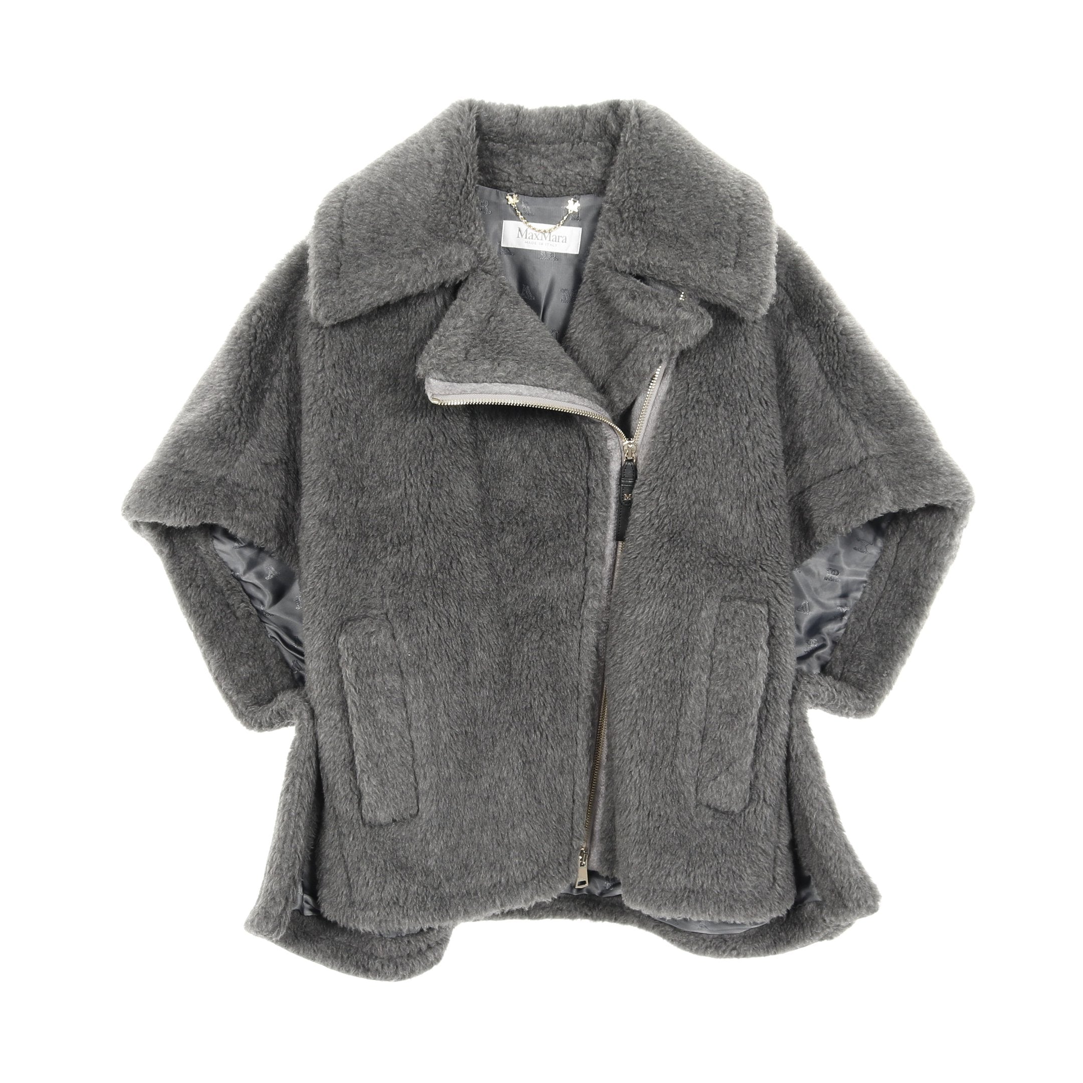 NEWMANTO テディベア ケープ ポンチョ ウール グレー マックスマーラ