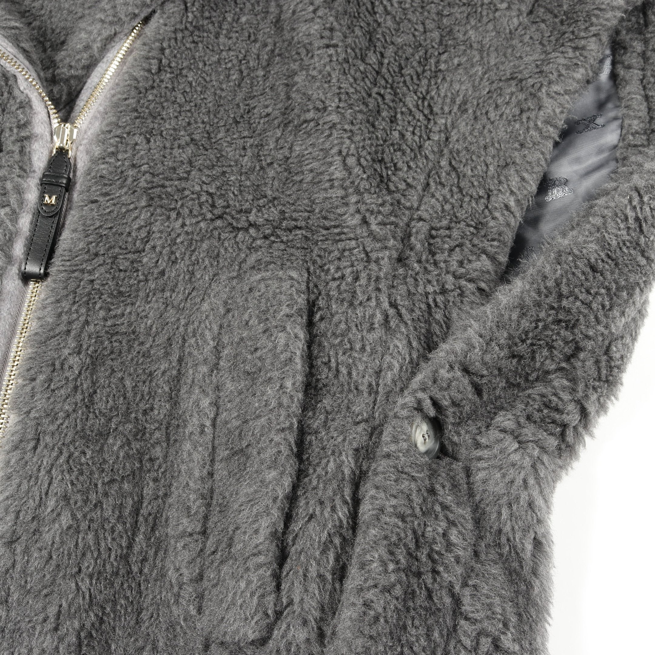 NEWMANTO テディベア ケープ ポンチョ ウール グレー マックスマーラ