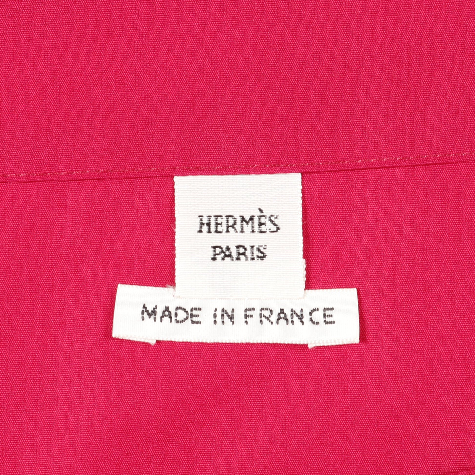 ブラウス ロゴ刺繍 コットン ピンクレッド エルメス トップス HERMES