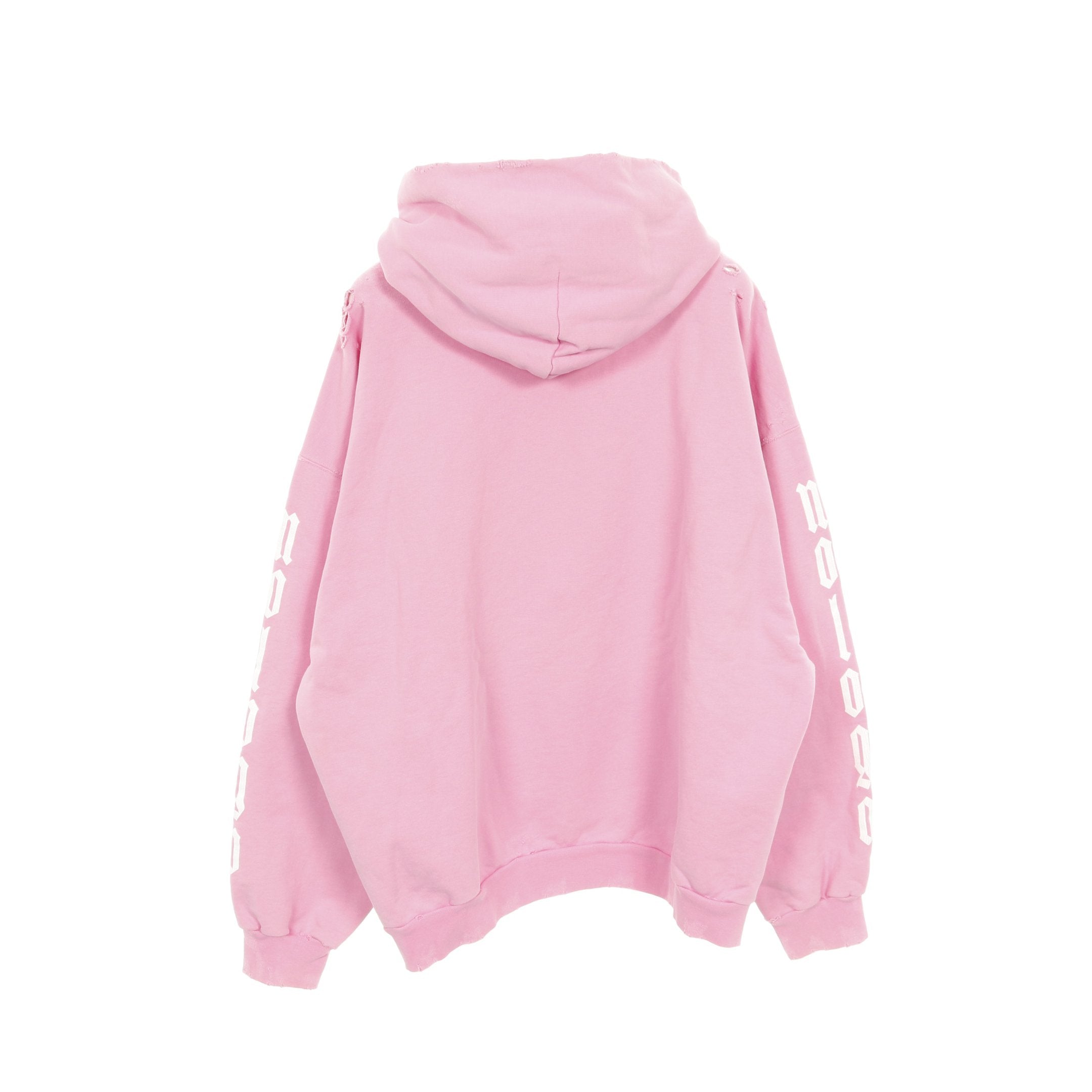 プルオーバーパーカー ロゴプリント コットン ピンク ホワイト