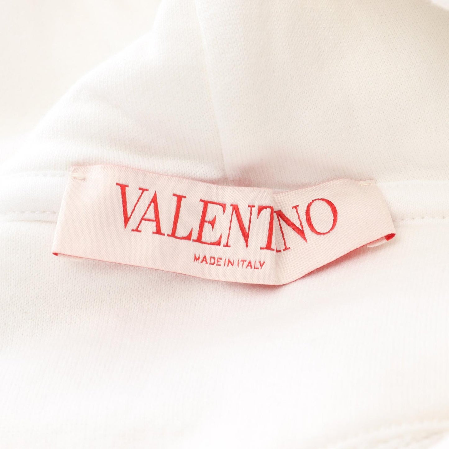 クロップド プルオーバーパーカー ロゴ スパンコール コットン ホワイト ヴァレンティノ トップス VALENTINO