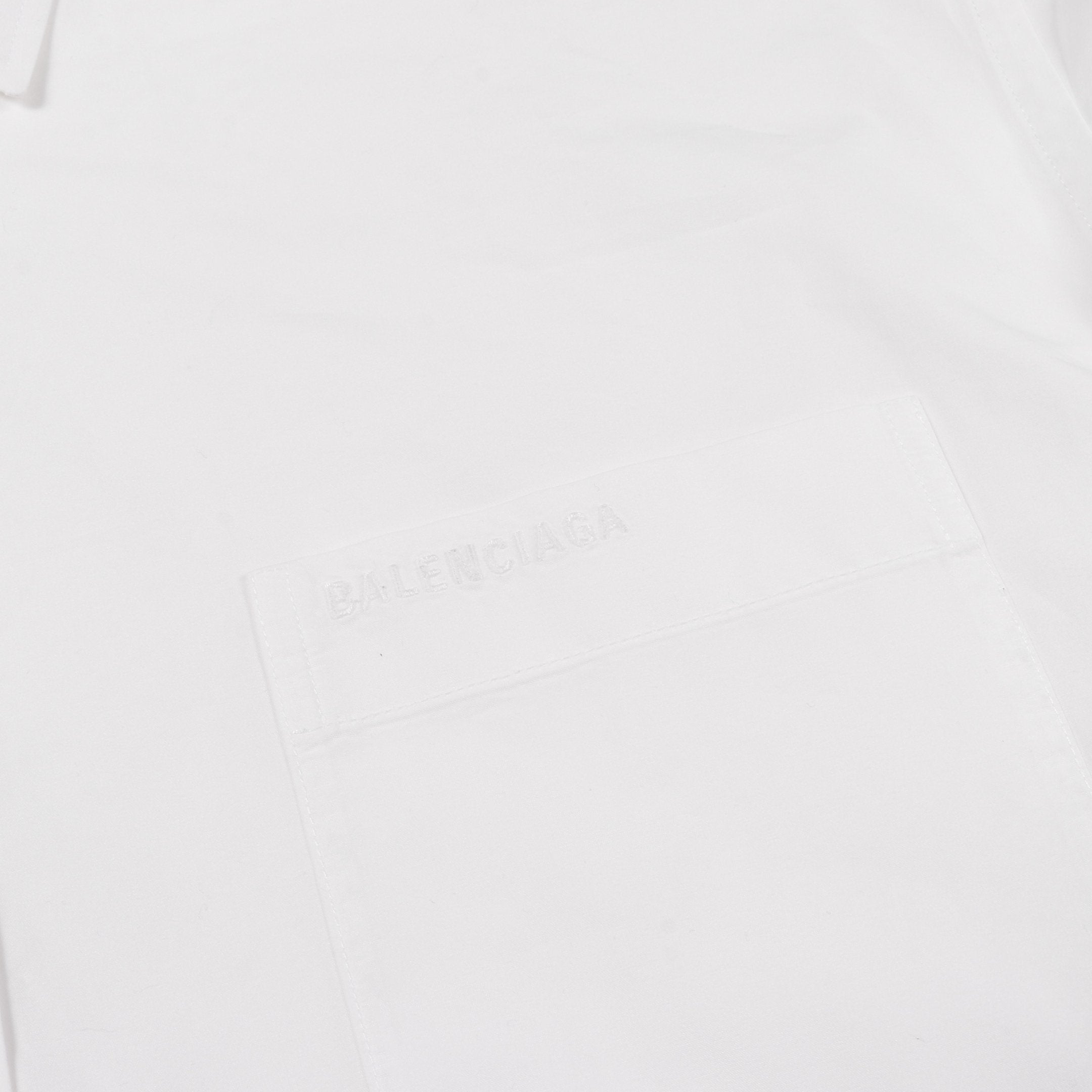 オーバーサイズ シャツ ロゴ刺繍 コットン ホワイト バレンシアガ – RECLO