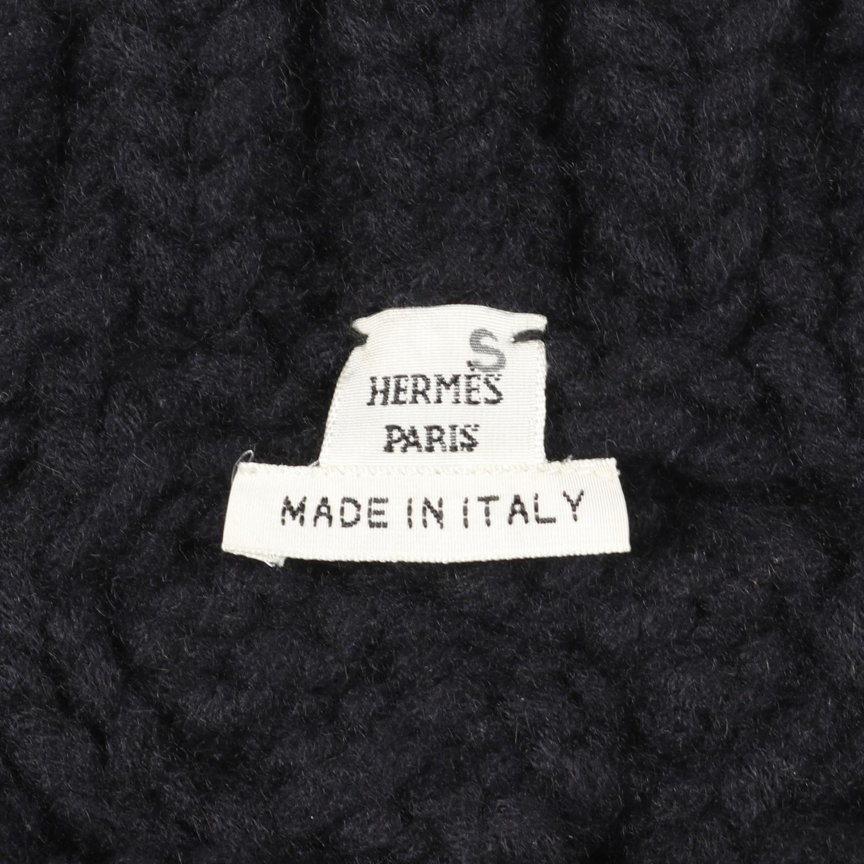 ジップアップ ニット ジャケット カシミヤ ネイビー エルメス アウター HERMES