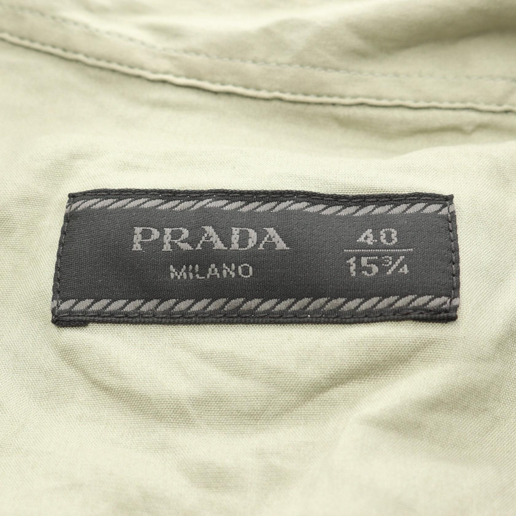 シャツ コットン ライトグリーン プラダ トップス PRADA