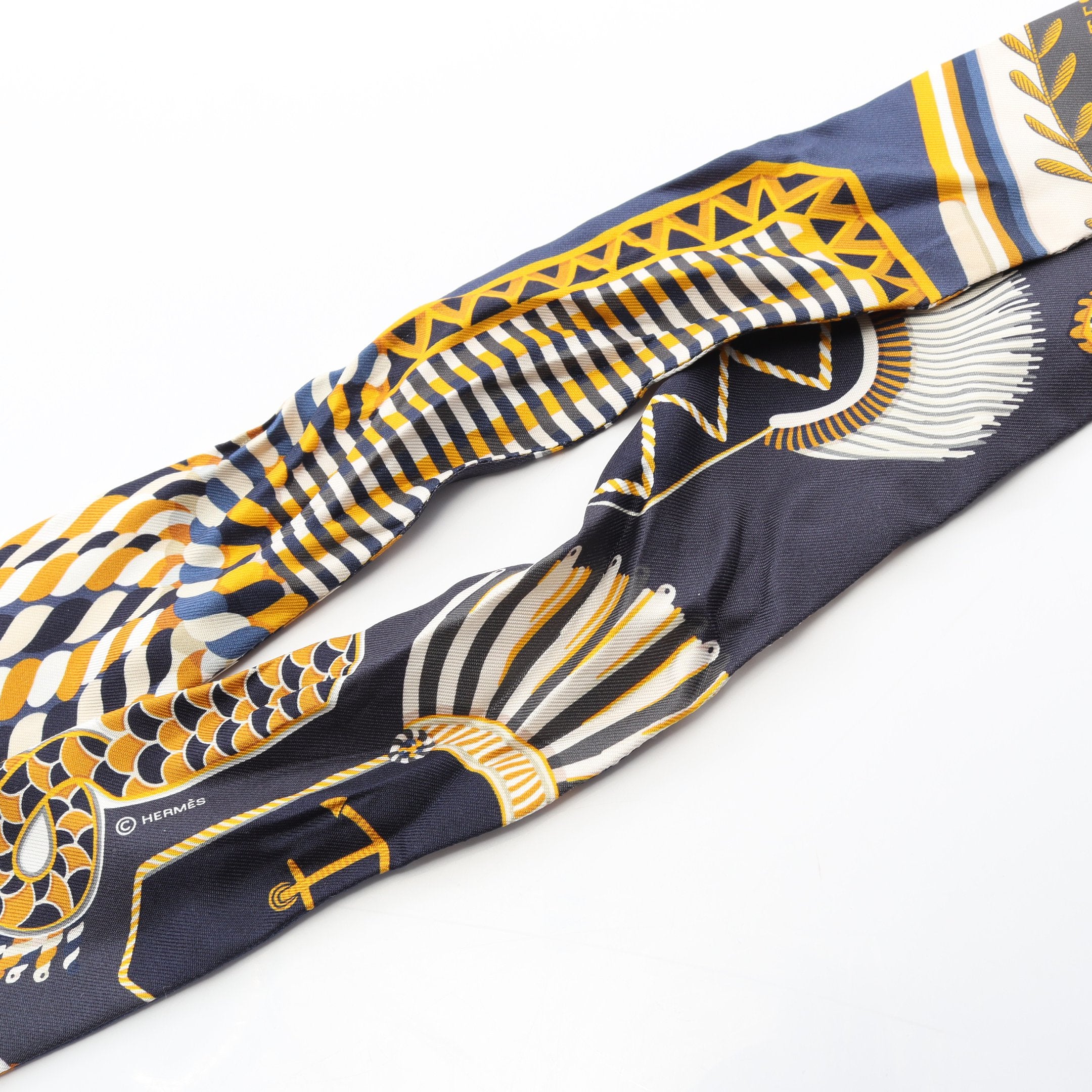 ツイリー EPAULETTES DE GALA リボン スカーフ シルク ネイビー マルチ