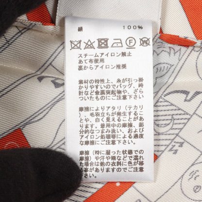 カットソー 総柄 シルク ライトベージュ オレンジ マルチカラー エルメス トップス HERMES