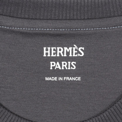 Candy Libris Tシャツ クルーネック 半袖 ラグランスリーブ コットン ブラック エルメス トップス HERMES