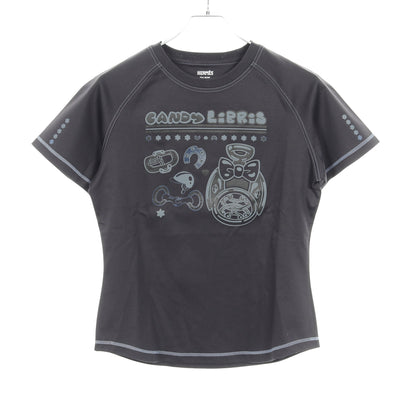 Candy Libris Tシャツ クルーネック 半袖 ラグランスリーブ コットン ブラック エルメス トップス HERMES