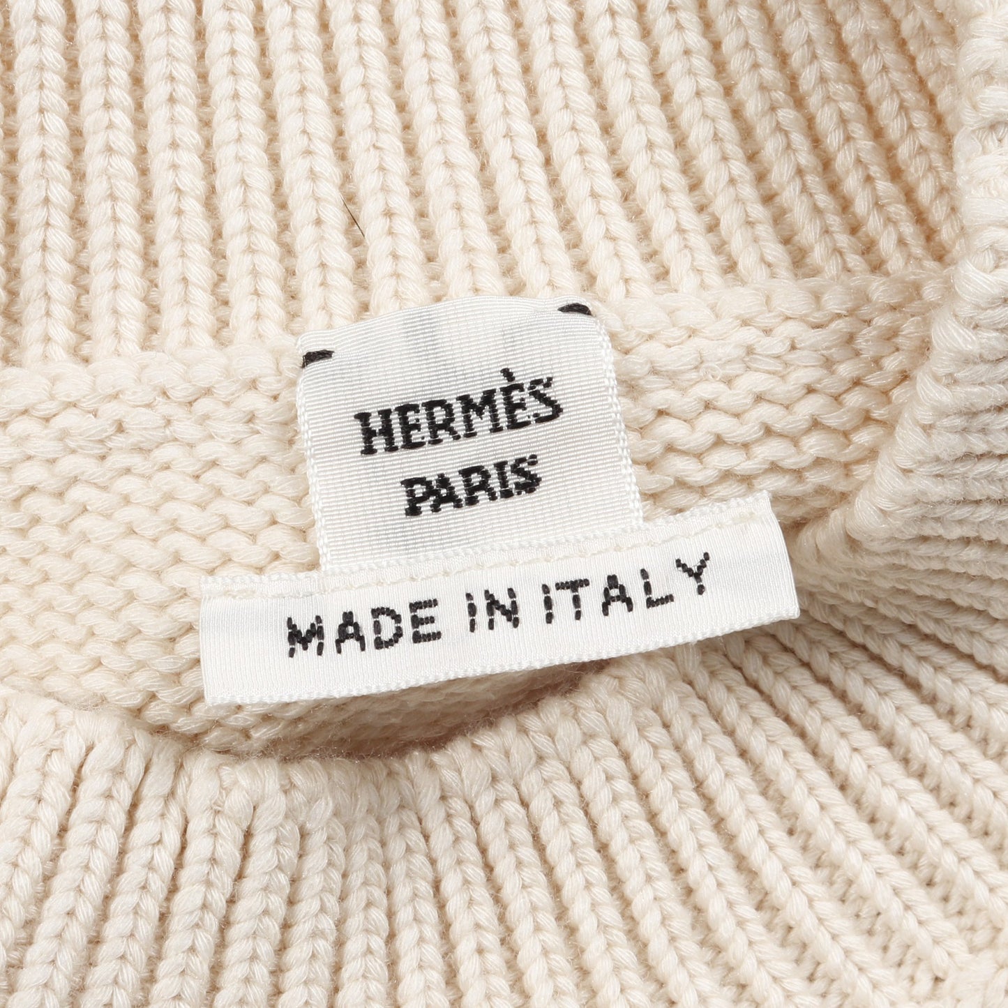 クロップド ニット コットン ナイロン シルク ライトベージュ エルメス トップス HERMES