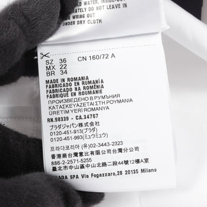 シャツ 長袖 コットン ホワイト プラダ トップス PRADA