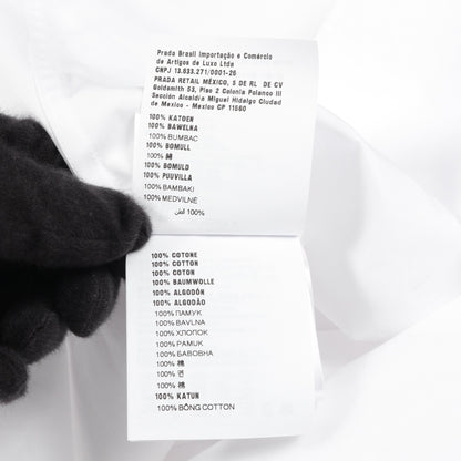 シャツ 長袖 コットン ホワイト プラダ トップス PRADA