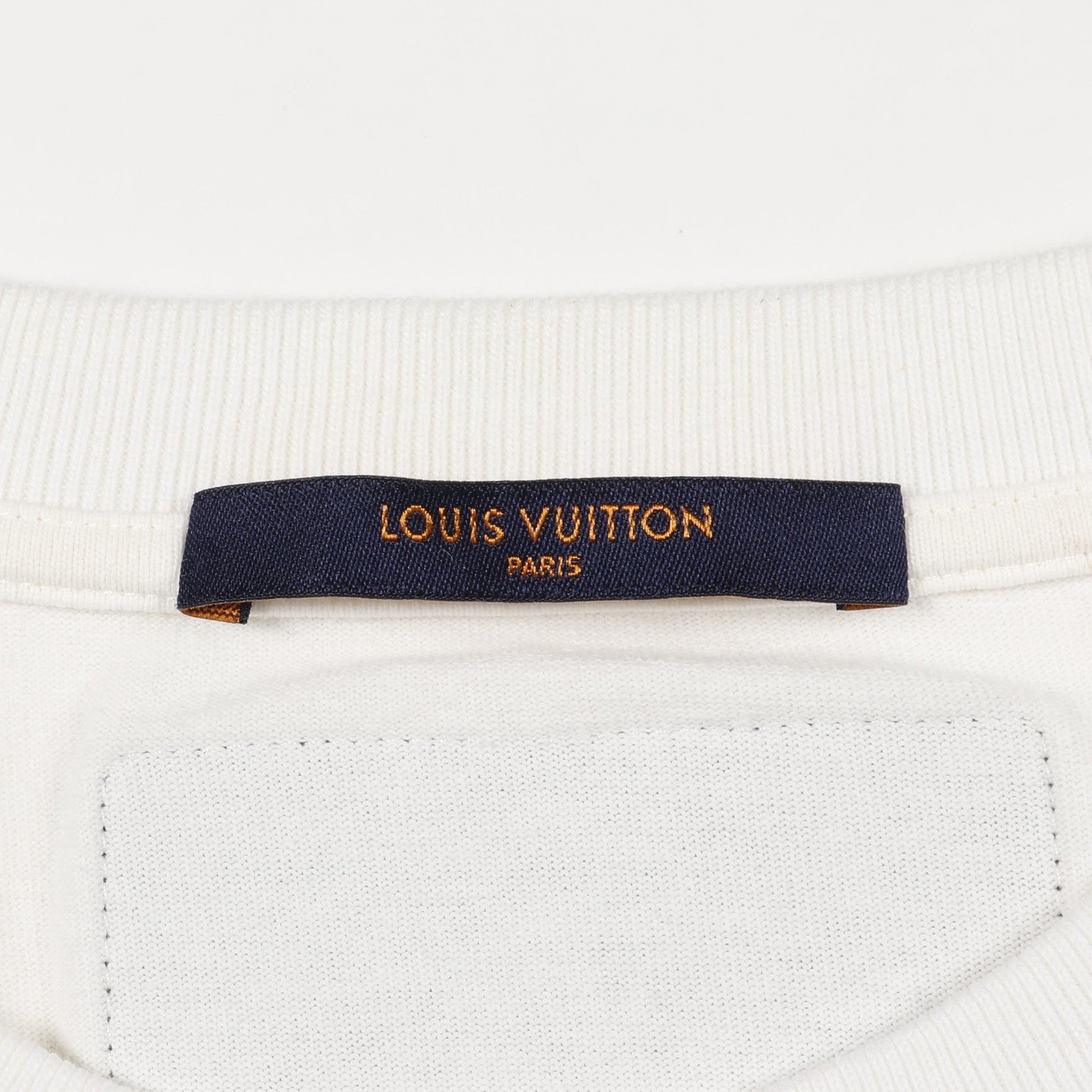 2054 LVプレーン プリンテッド Tシャツ クルーネック 半袖 コットン オフホワイト ルイヴィトン トップス LOUIS VUITTON