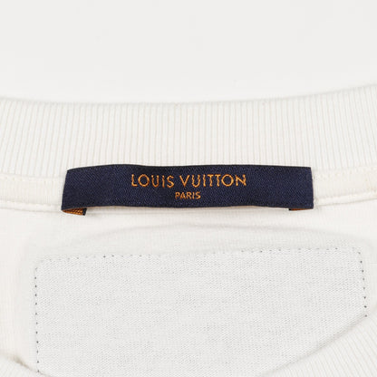 2054 LVプレーン プリンテッド Tシャツ クルーネック 半袖 コットン オフホワイト ルイヴィトン トップス LOUIS VUITTON