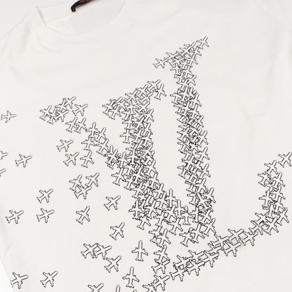 2054 LVプレーン プリンテッド Tシャツ クルーネック 半袖 コットン オフホワイト ルイヴィトン トップス LOUIS VUITTON