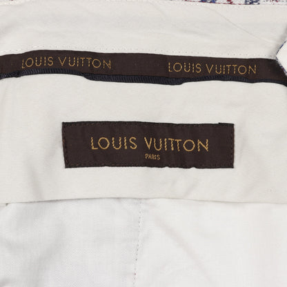 パンツ チェック コットン ホワイト ブルー レッド ルイヴィトン ボトムス LOUIS VUITTON