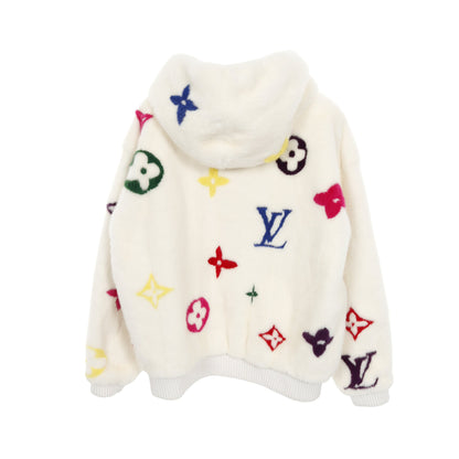 モノグラム マルチ ミンクファー ジップ フーデッド ブルゾン ミンク ホワイト マルチカラー ルイヴィトン アウター LOUIS VUITTON