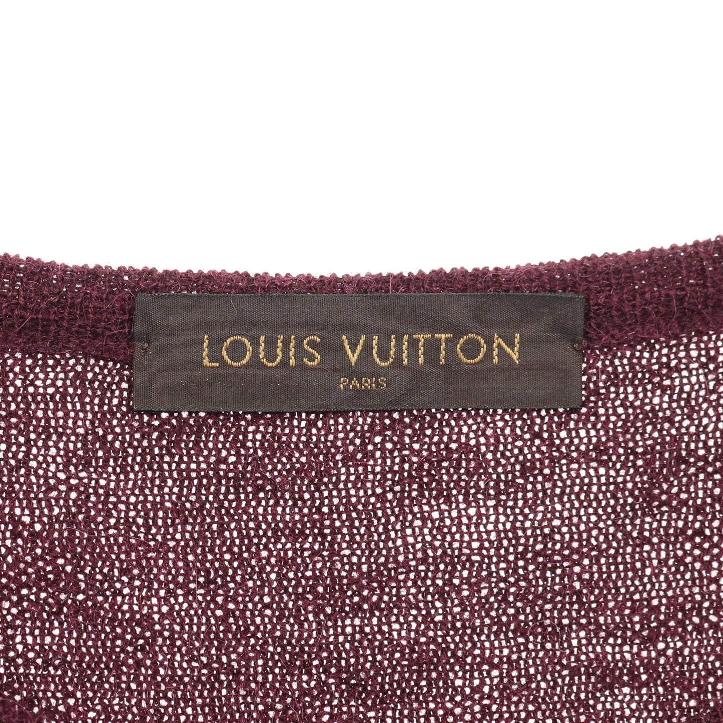 ニット クルーネック 長袖 アルパカ ウール ダークパープル ルイヴィトン トップス LOUIS VUITTON