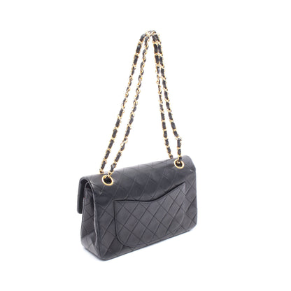 マトラッセ Wフラップ Wチェーンショルダーバッグ ラムスキン ブラック ゴールド金具 シャネル バッグ CHANEL