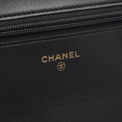 ボーイシャネル シェブロン Vステッチ チェーンウォレット ラムスキン ブラック ゴールド金具 シャネル バッグ CHANEL