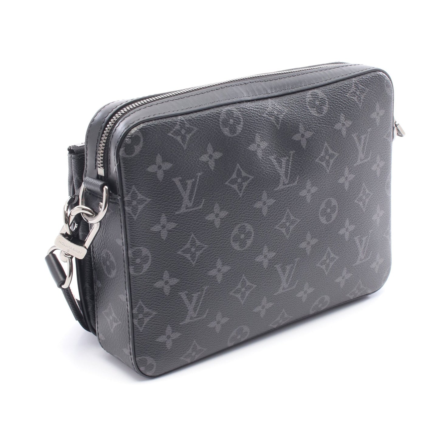 トリオ メッセンジャー モノグラム エクリプス ショルダーバッグ PVC レザー ブラック グレー ルイヴィトン バッグ LOUIS VUITTON