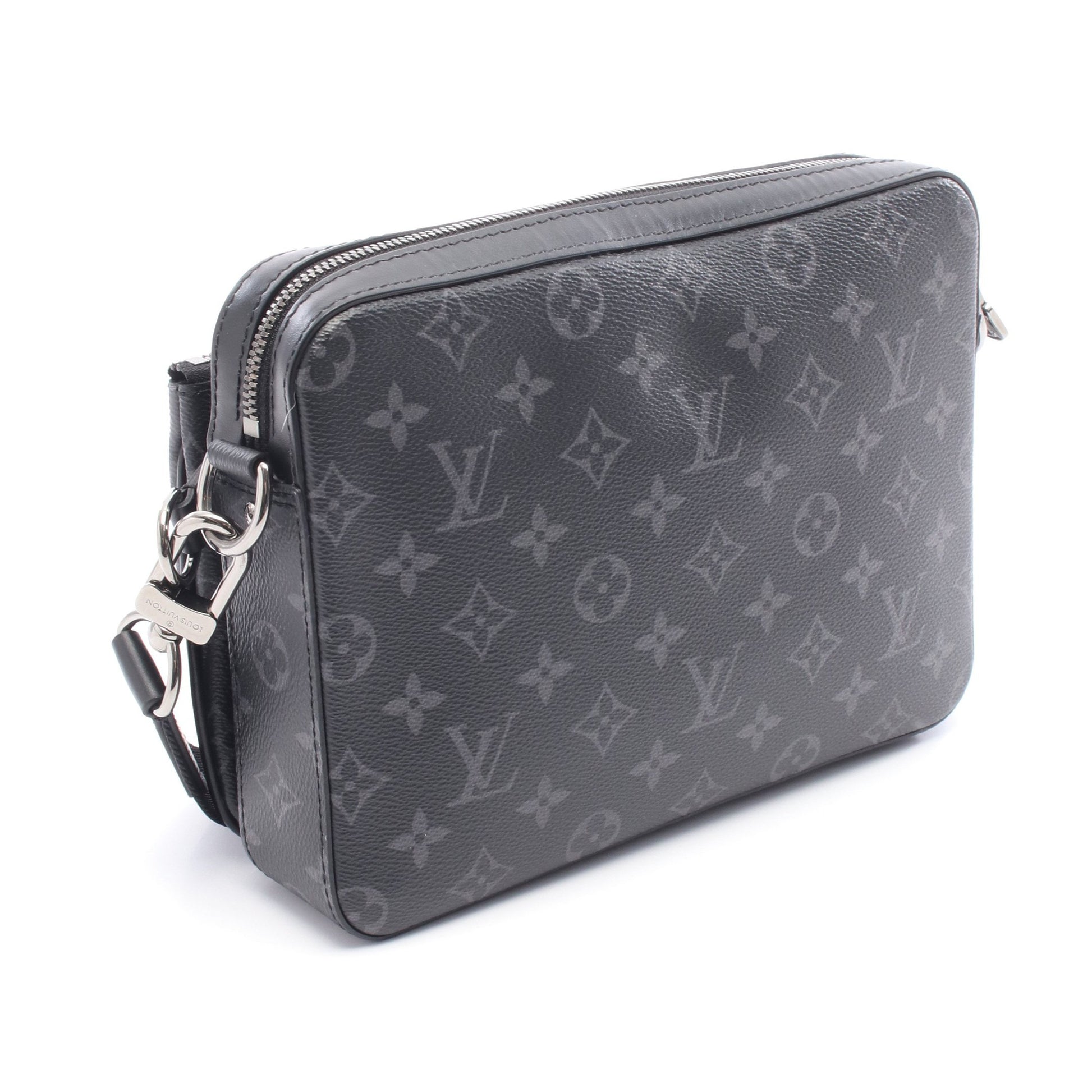 トリオ メッセンジャー モノグラム エクリプス ショルダーバッグ PVC レザー ブラック グレー ルイヴィトン バッグ LOUIS VUITTON