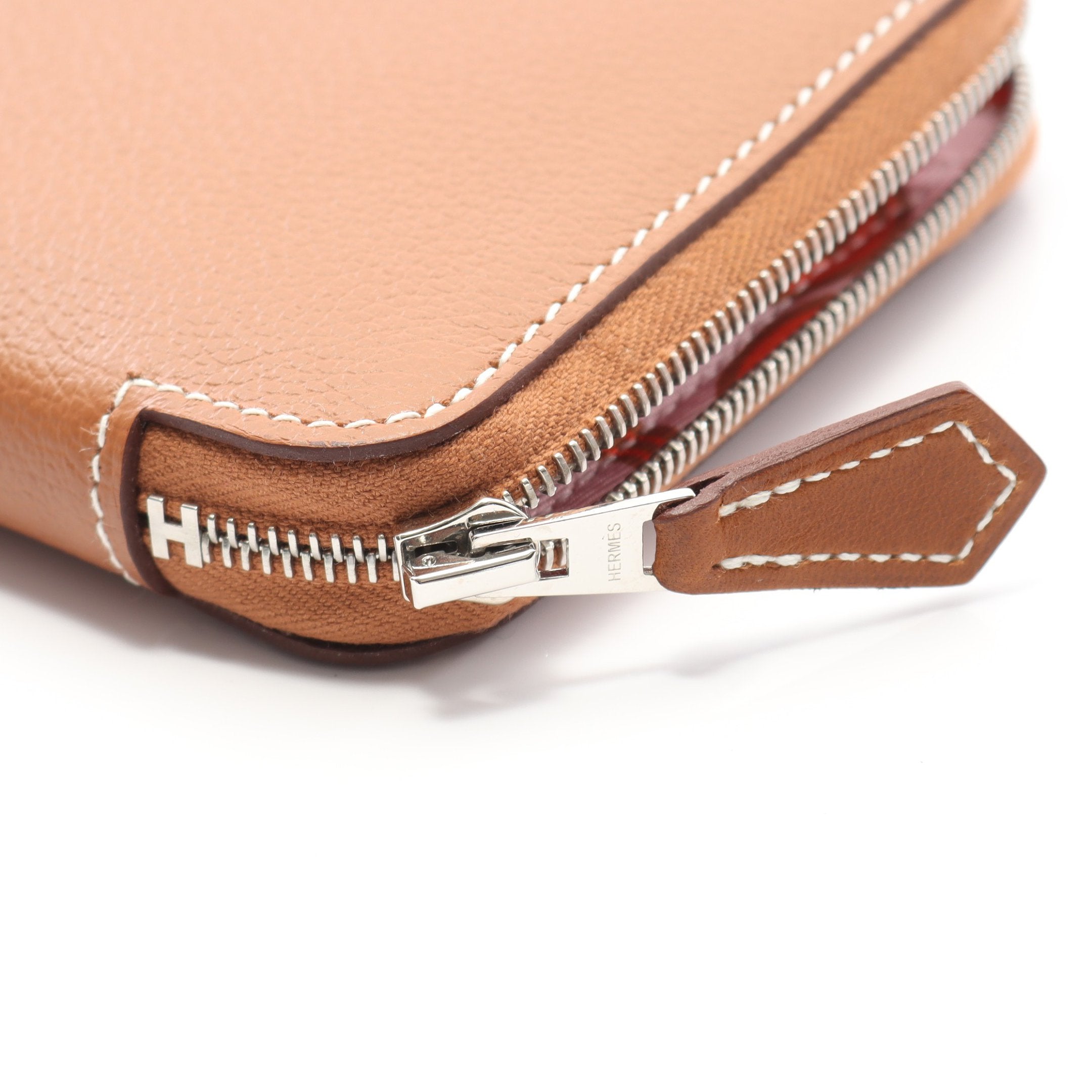 エルメス アザップ コンパクト エバーカラー ブラウン シルクイン 財布 HERMES エルメス 二つ折り財布 アザップ シルクイン コンパクト