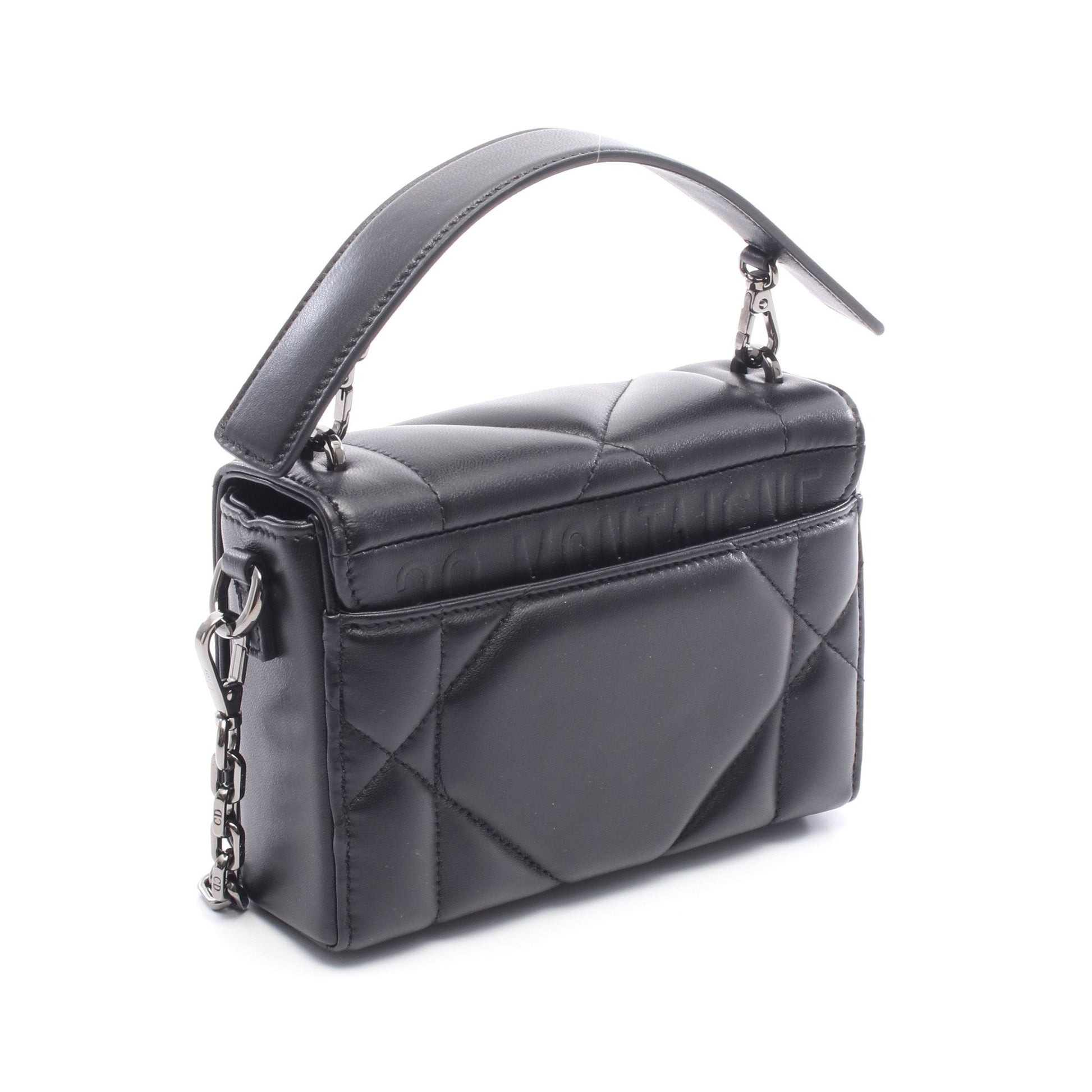 30 MONTAIGNE モンテーニュ マキシカナージュ ハンドバッグ レザー ブラック 2WAY クリスチャンディオール バッグ Christian Dior