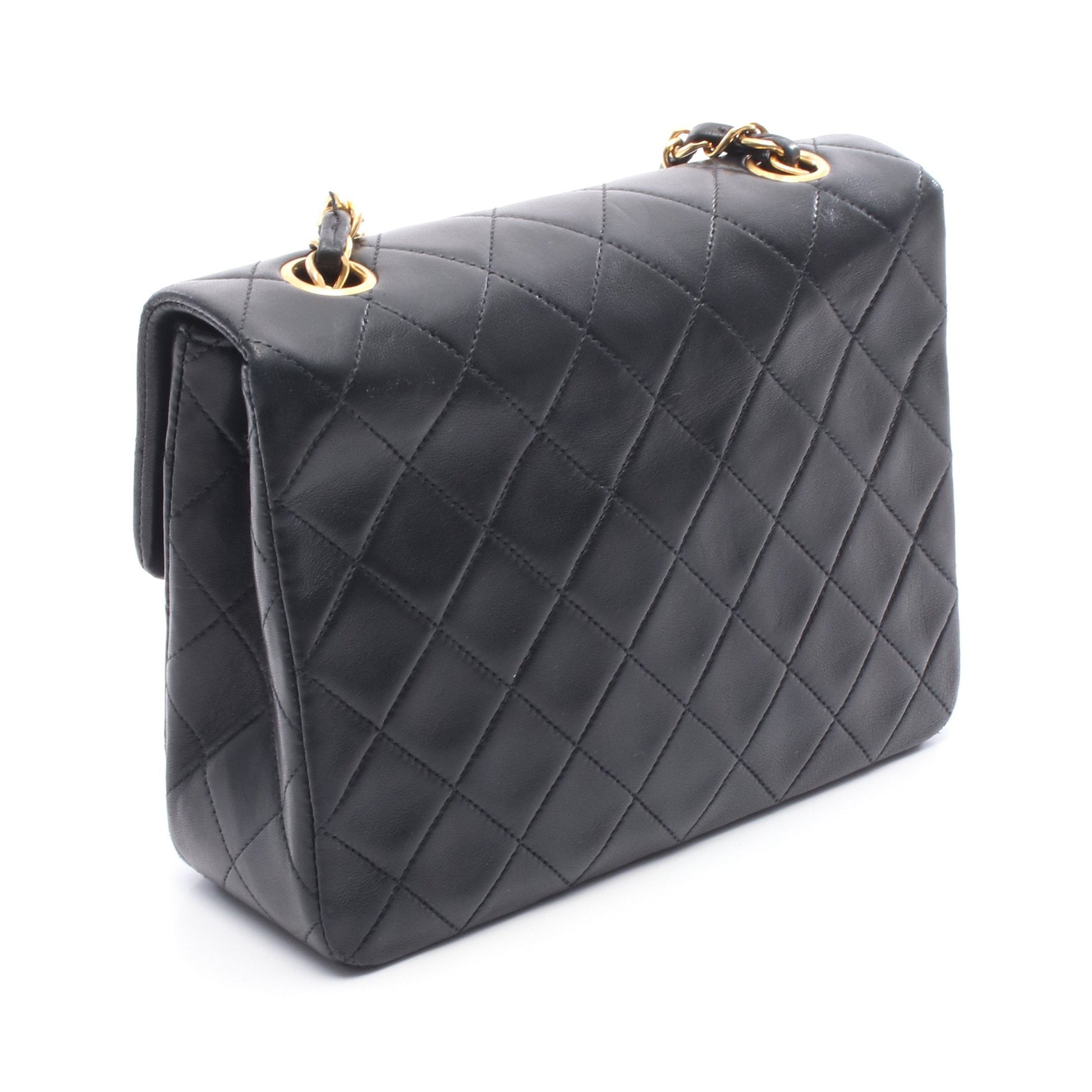 ミニマトラッセ20 チェーンショルダーバッグ ラムスキン ブラック ゴールド金具 シャネル バッグ CHANEL