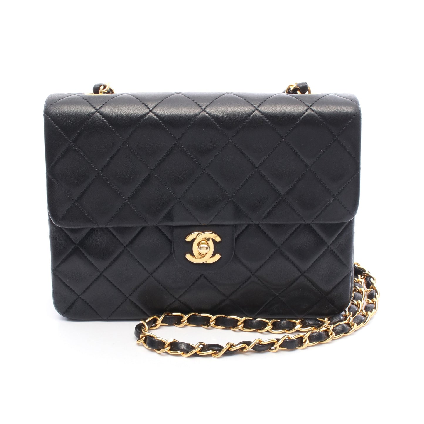 ミニマトラッセ20 チェーンショルダーバッグ ラムスキン ブラック ゴールド金具 シャネル バッグ CHANEL