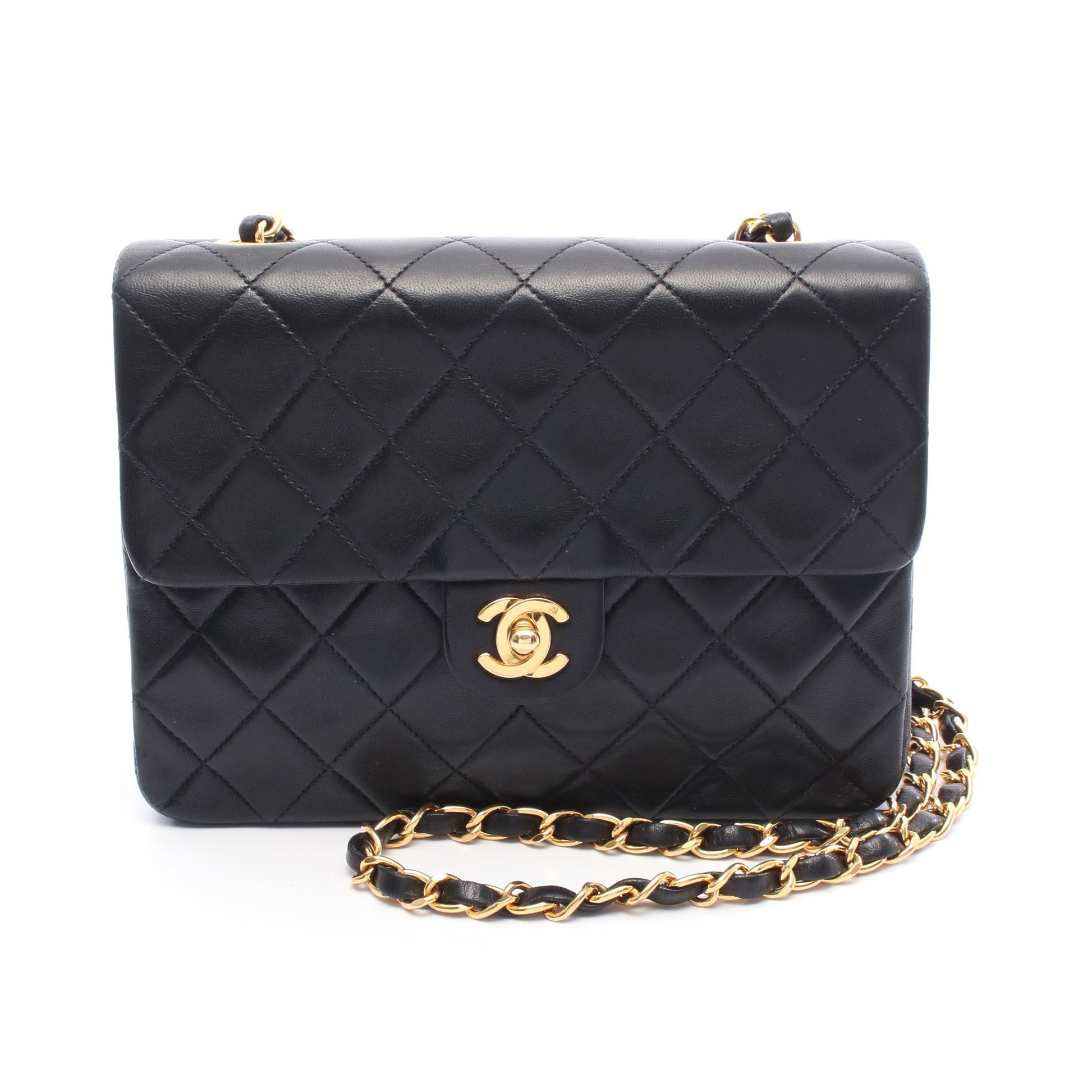 ミニマトラッセ20 チェーンショルダーバッグ ラムスキン ブラック ゴールド金具 シャネル バッグ CHANEL