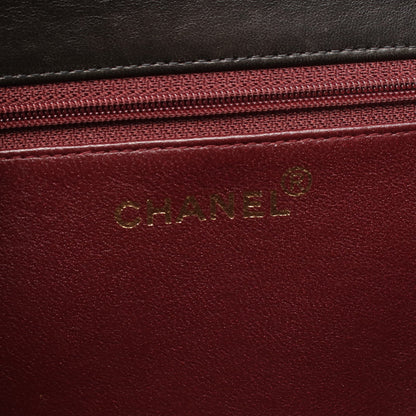 マトラッセ シングルフラップ チェーンショルダーバッグ ラムスキン ブラック ゴールド金具 シャネル バッグ CHANEL