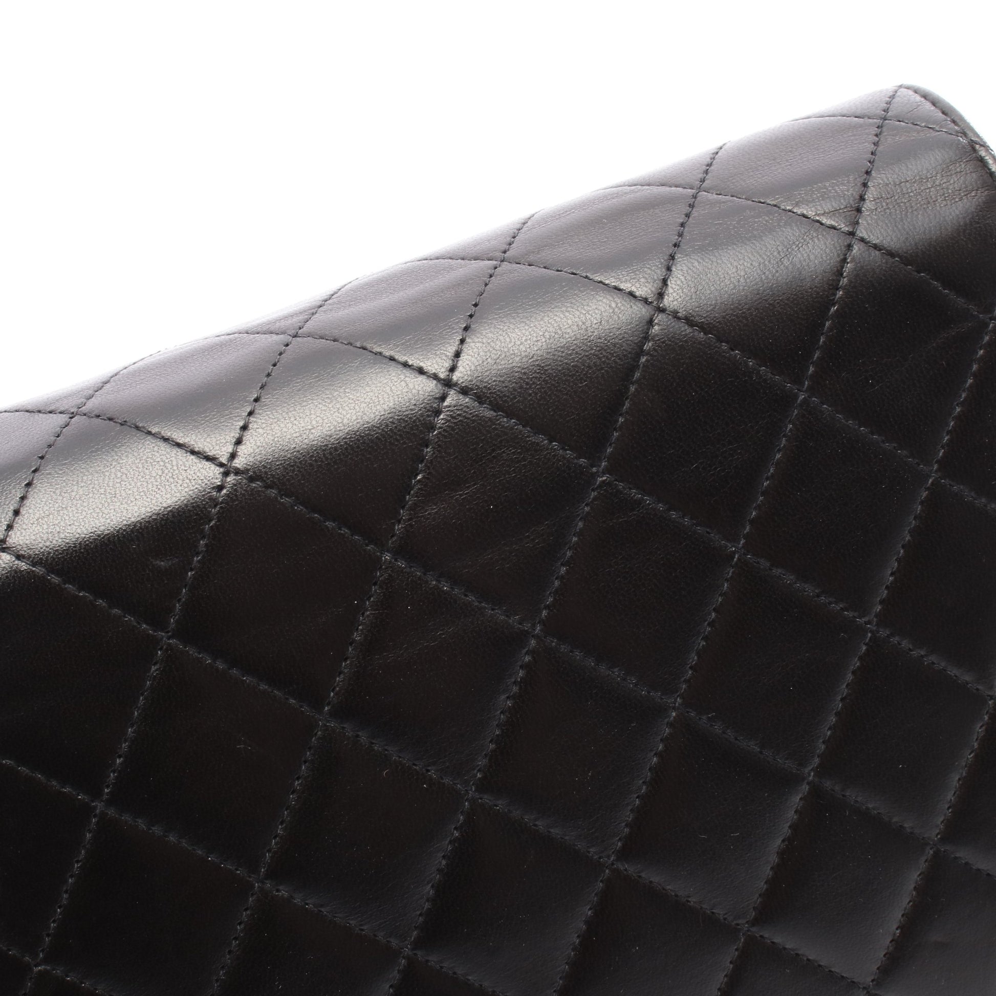 マトラッセ シングルフラップ チェーンショルダーバッグ ラムスキン ブラック ゴールド金具 シャネル バッグ CHANEL
