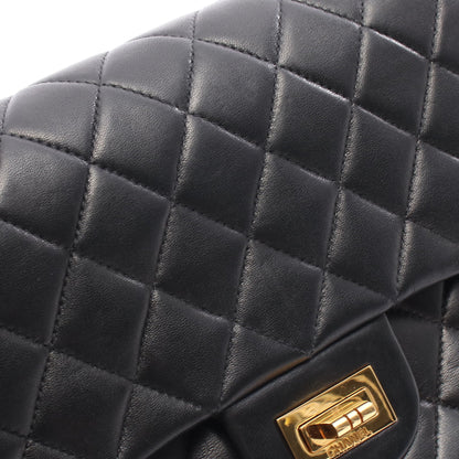 2.55 マトラッセ マドモアゼルチェーン Wチェーンショルダーバッグ レザー ブラック ゴールド金具 シャネル バッグ CHANEL