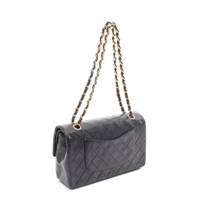 マトラッセ Wフラップ Wチェーンショルダーバッグ ラムスキン ブラック ゴールド金具 シャネル バッグ CHANEL