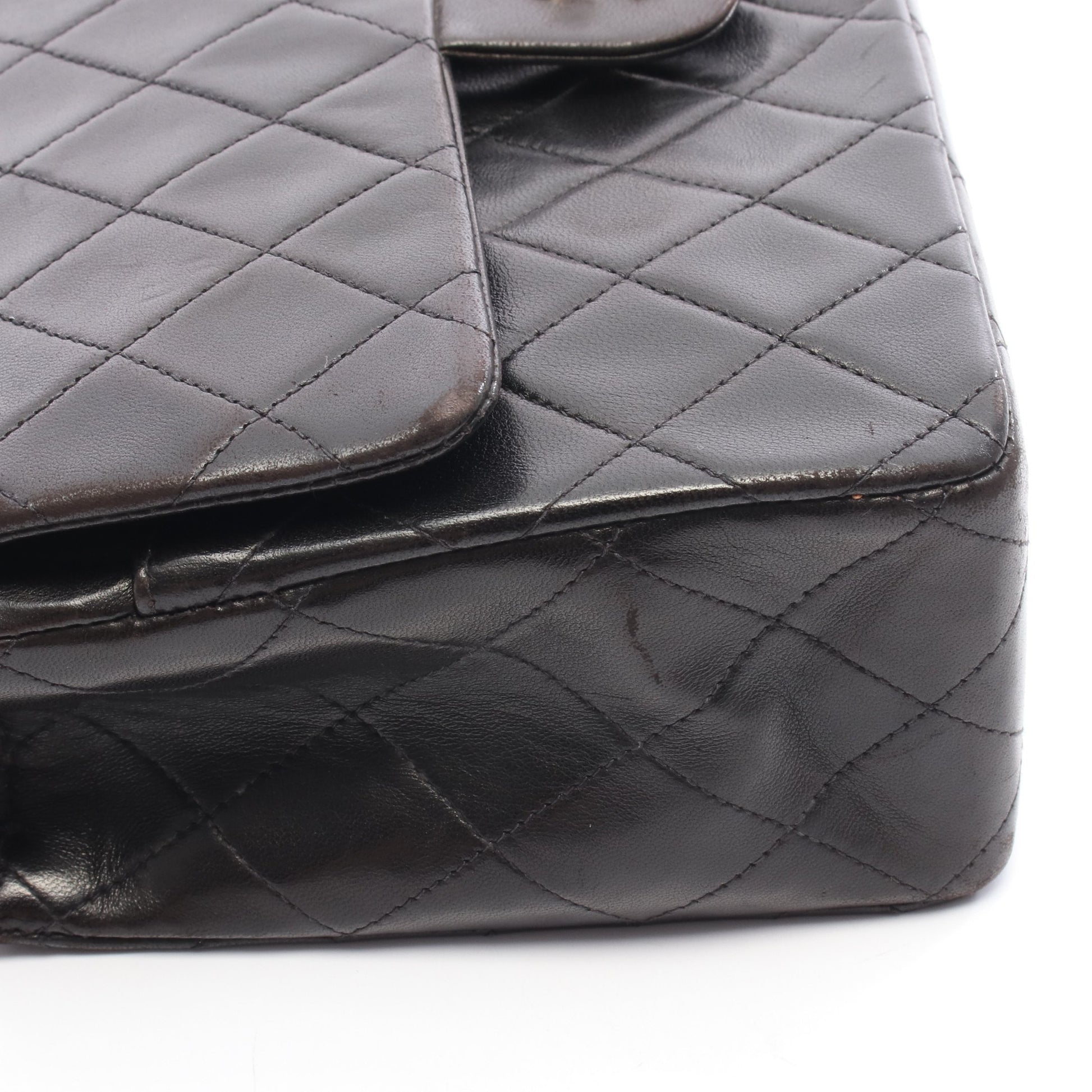 マトラッセ Wフラップ Wチェーンショルダーバッグ ラムスキン ブラック ゴールド金具 シャネル バッグ CHANEL