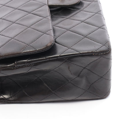マトラッセ Wフラップ Wチェーンショルダーバッグ ラムスキン ブラック ゴールド金具 シャネル バッグ CHANEL