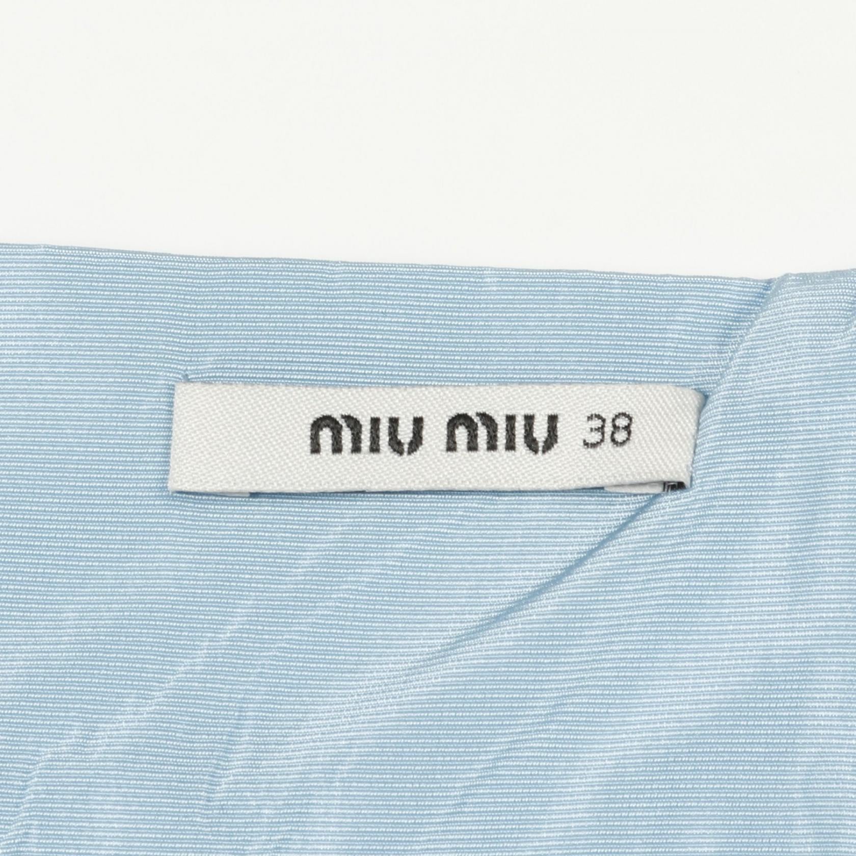 スカート スカラップ ライトブルー ミュウミュウ ボトムス miu miu